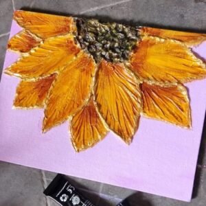 TEXTURED SUNFLOWER ART