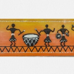 Warli-style relief painting