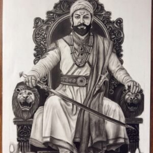 Chatrapati shivaji maharaj charcoal pencil sketch on ivory A3 sheet