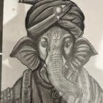 Shri Ganesh pencil sketch art