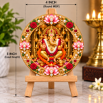 Lord Ganesha Decorative Round Acrylic MDF Stand | 4 I