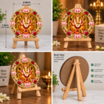 Lord Ganesha Decorative Round Acrylic MDF Stand | 4 I