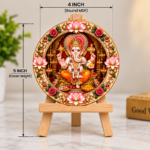 Lord Ganesha Decorative Round Acrylic MDF Stand