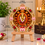 Lord Ganesha Decorative Round Acrylic Stand | 4 Inch Ganesh Ji Tabletop Decor
