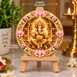 Lord Ganesha Decorative Round Acrylic Stand |