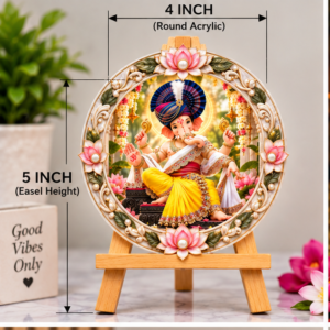 Lord Ganesha Decorative Round Acrylic Stand |