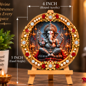 Lord Ganesha Decorative Round Acrylic Stand