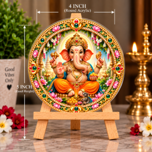 Lord Ganesha Decorative Round Acrylic Stand