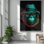 Neon Gorilla Fedora Art