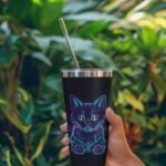 Electric Blue Neon Cat
