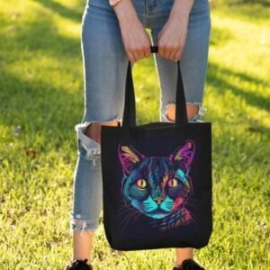 Neon Cat Portrait