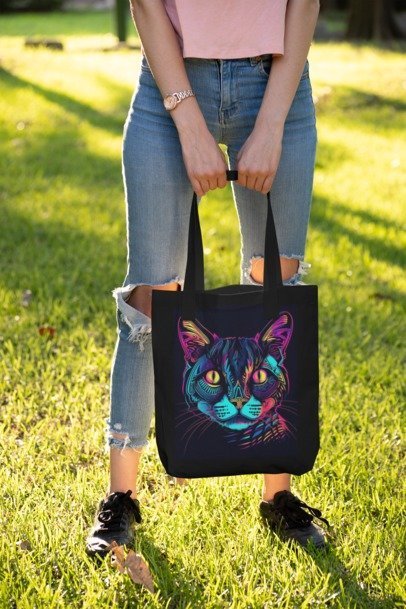 Neon Cat Portrait