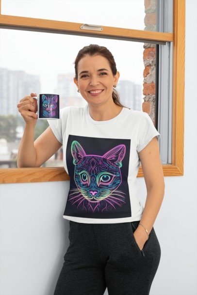 Cute Neon Cat