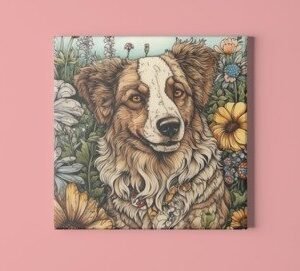 Majestic Australian Shepherd Floral