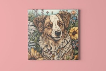 Majestic Australian Shepherd Floral