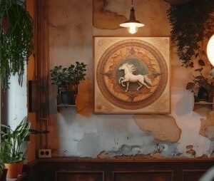 White Stallion Bas-Relief