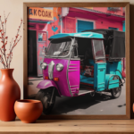 Cyberpunk Pink Rickshaw