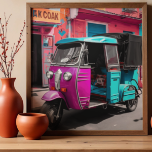 Cyberpunk Pink Rickshaw