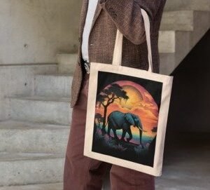 Majestic African Elephant Sunset Wall Art
