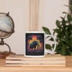 Majestic Elephant Neon Sunset
