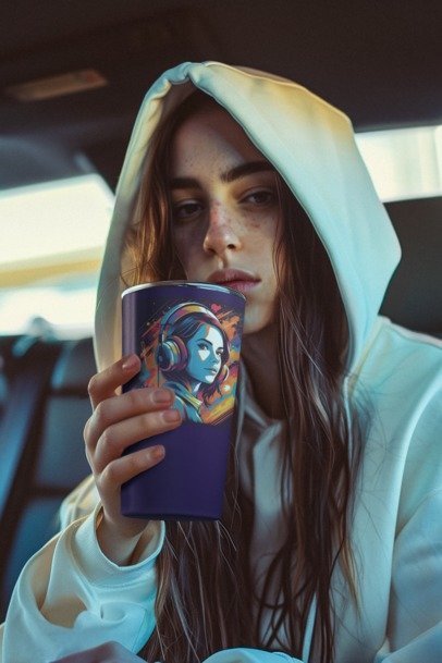 Abstract Girl with Headphones
