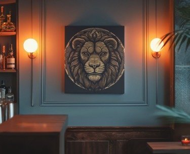 Vintage Lion Crest Circular Emblem