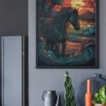 Retro Tropical Horse Sunset