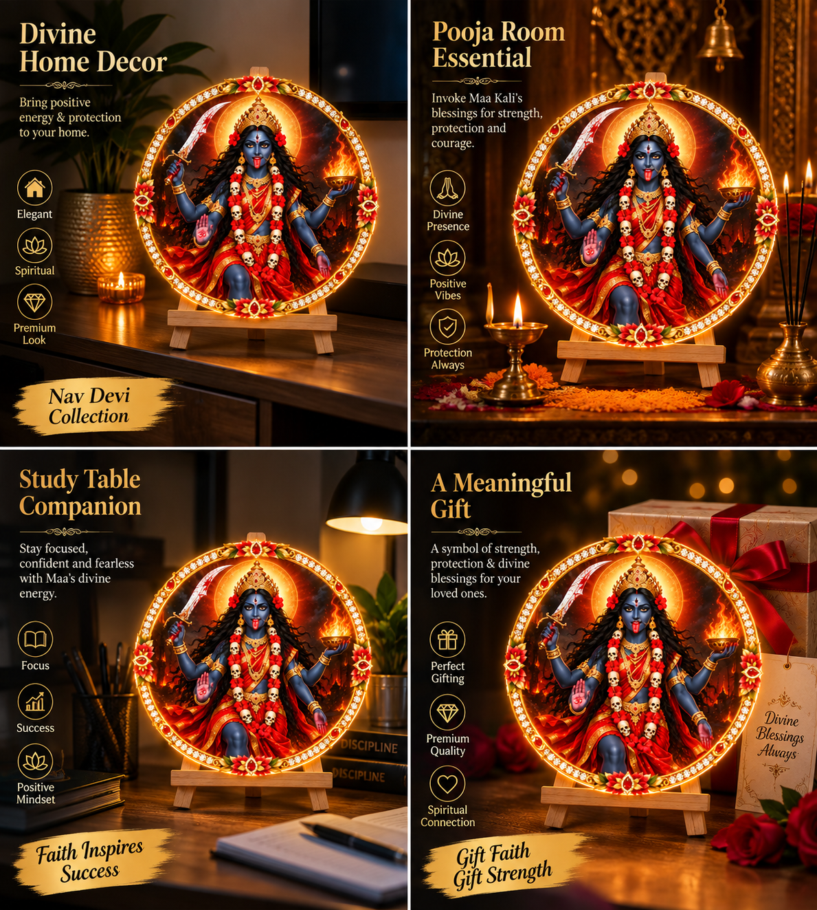 Maa Kalaratri Tabletop Devotional Frame Day 7